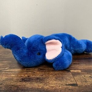 TY Beanie Buddies Peanut the Blue Elephant Bean Bag Plush Vintage 1998